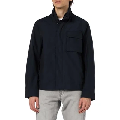 Abbildung von Tommy Hilfiger Herren Jacke Stand Collar Shirt Jacket Übergangsjacke, Blau (Desert Sky), XXXL