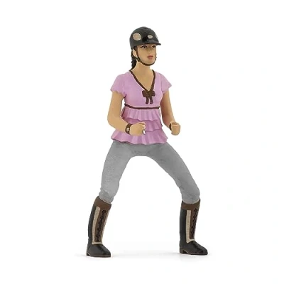 Abbildung von PAPO Handbemalt Figuren Pferd, Fohlen und Ponys Reiterin Fashion rosa 52006 Sammelbar für Kinder Geeignet Jungen Mädchen Ab 3 Jahren
