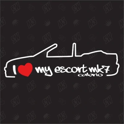 Abbildung von speedwerk motorwear I Love My Escort MK7 Cabrio Sticker für Ford, Bj 95 00