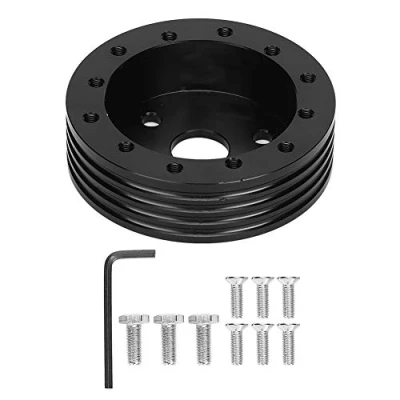 Abbildung von Suuonee Lenkrad Abstandshalter, 1 Zoll Aluminium Abstandshalter für 5 6 Loch Räder auf 3 Adapter[Schwarz]
