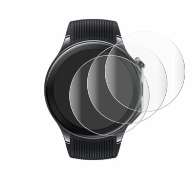 Abbildung von Savvies 4 Stück Full Screen Schutzfolie für OnePlus Watch 2 Cover Displayschutz Folie [3D Curved, Transparent, Anti Fingerabdruck]