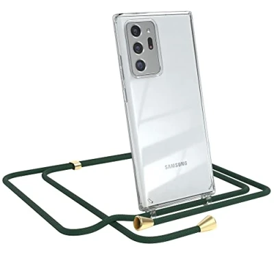Abbildung von EAZY CASE Handykette kompatibel mit Samsung Galaxy Note 20 Ultra/Note Ultra 5G Handyhülle Umhängeband, Handykordel Schutzhülle, Silikonhülle, Hülle Band, Stylische Kette, Grün