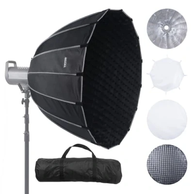 Abbildung von VEVOR Parabolic Softbox Octagon Fotostudio Set Bowens Anschluss 88cm