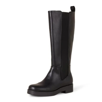 Abbildung von Amazon Essentials Damen Hoher Stiefel mit Zwickel, Schwarz, 36 EU