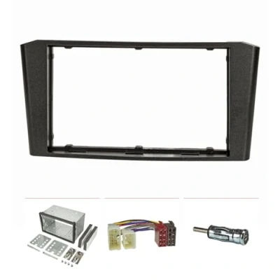 Abbildung von tomzz Audio 2455 069 Doppel DIN Radioblende Set kompatibel mit Toyota Avensis T25 Bj.2003 2008 Einbaukit Radioadater ISO Antennenadapter