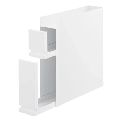 Abbildung von Yamazaki Küchenregal &quot;Tower&quot; Küchenablage 50x52x12cm mit 2 Auszügen, platzsparend, als Gewürzregal in der Küche, schmal, Metall Regal