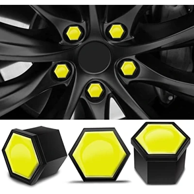 Abbildung von 20x Radschrauben Radmuttern Felgenschloss Muttern Kappen Radmutternabdeckungen Radschraubenkappen Radmutterkappen Kunstsoff Abdeckungen Universal 19mm LC 4