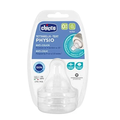 Abbildung von Chicco PHYSIOLOGISCHER ANTIKOLIK SAUGER, NORMALER FLUSS, 0M+, SILIKON, 2 ST.