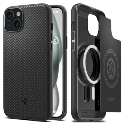 Abbildung von Spigen Hülle für iPhone 15 Plus Mag Armor MagFit Kompatibel mit MagSafe Matte Black