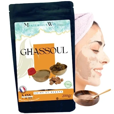 Abbildung von Ton, 200 g, natürliches Pulver, Masken für Körper und Gesichtspflege Peeling, reinigt weich entgiftet die Haut Maske, natürlich (Ghassoul)