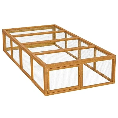 Abbildung von Wiltec XXL Freilaufgehege Holz 1800 x 900 480 mm, Kasten Stall mit klappbarer Abdeckung, Kleintierstall Kaninchen Hasen, Freigehege