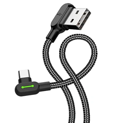 Abbildung von mcdodo 90 Grad Ladekabel Winkel Typ C USB Kabel abgewinkelt Kabel, (Eurostecker), (179 cm), Winkelstecker