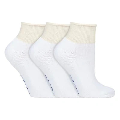Abbildung von IOMI 3er pack kurz sneaker baumwolle ohne gummi extra weit diabetikersocken kurzsocke für sommer (46 50 eur, White (Short))