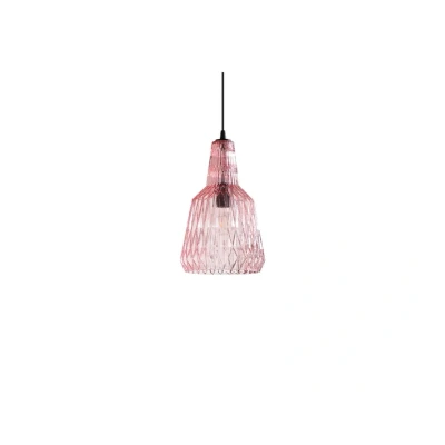 Abbildung von Lindby Hängeleuchte Belarion, pink, 1 flg., Glas, Ø 23 cm