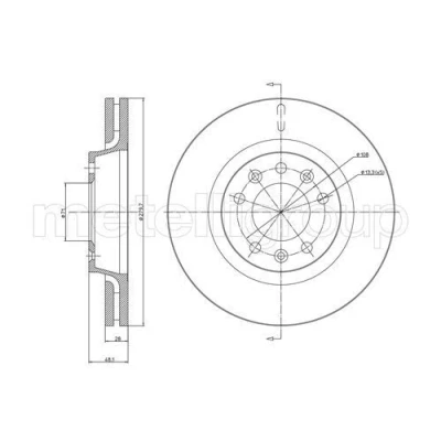 Abbildung von Bremsscheibe METELLI 23 0887C