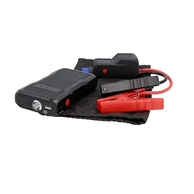 Abbildung von cartrend Jumpstarter mit integrierter Arbeitsleuchte, 3in1: Starthilfe, Taschenlampe, Powerbank, 600 A, schwarz