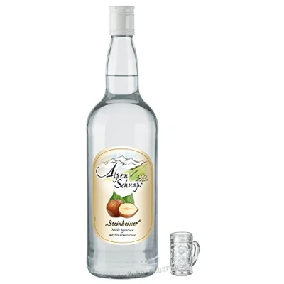 Abbildung von Alpenschnaps Steinbeisser Haselnuss 1,0 Liter incl. Stampl