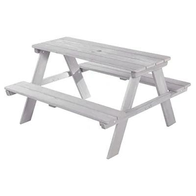 Abbildung von roba® Kindersitzgruppe Picknick for 4 Outdoor Deluxe mit Spielwannen, Grau, abgerundeten Ecken