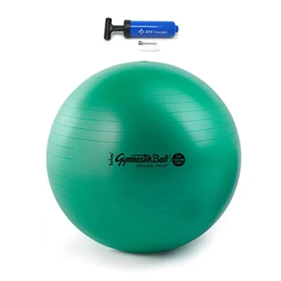 Abbildung von Original Pezzi Gymnastikball Maxafe Ø 42, 53, 65 &amp; 75cm in Allen Farben inkl. ATC Ballpumpe bis 400 kg belastbar Fitness, Reha, Therapie, Gymnastik und als Sitzball fürs Büro, grün
