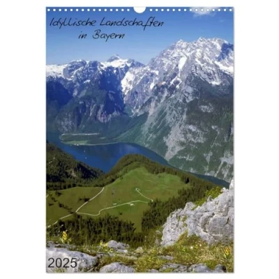 Abbildung von Idyllische Landschaften in Bayern (Wandkalender 2025 DIN A3 hoch), CALVENDO Monatskalender
