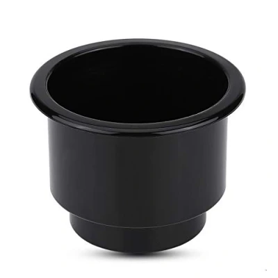 Abbildung von Keenso Marine Getränkehalter, Universal Boot Plastikb Becherhalter Zweistufiges Design mit Einsatz Ablaufloch für Yacht Spieltisch Sofa RV (schwarz)