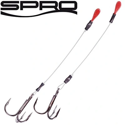 Abbildung von Spro Pike Fighter One Touch Fine Stinger 9,4kg 2 Stingerhaken zum Zanderangeln, Angsthaken Spinnfischen, Angstdrilling, Länge/Hakengröße:3.5cm / Gr. 10