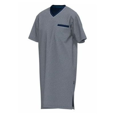 Abbildung von Götzburg Kurzarm Nachthemd, Herren, Größe: Small, Navy gemustert