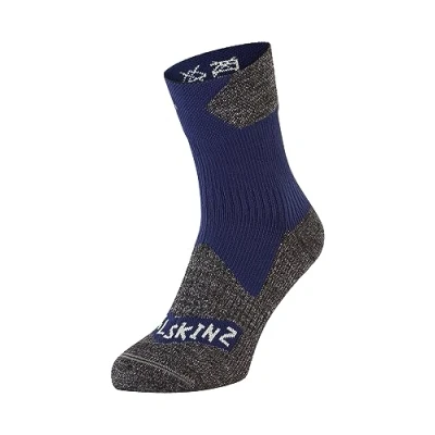 Abbildung von SEALSKINZ Bircham Allwetter Socken, wasserdicht, blau graumeliert, Größe S