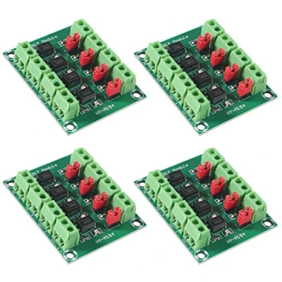 Abbildung von ALMOCN 4 x Kanal Optokoppler PC817 Isolationsplatine Spannungswandler Adaptermodul 3,630 V Treiber photoelektrisch isoliertes Modul (4 Optokoppler)