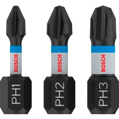 Abbildung von Bosch BITSET PH1 PH2 PH3 IMPACT 25MM 3 STÜCK