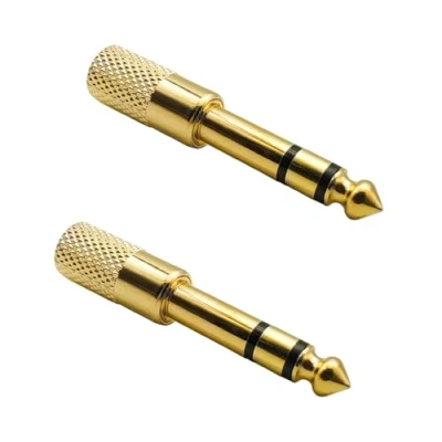Abbildung von iYueMps Klinken Adapter 6,35mm auf 3,5mm Adapter,2 Stück Klinke Stecker Buchse Stereo Kopfhörer for Lautsprecher, Gitarre,Kopfhörer