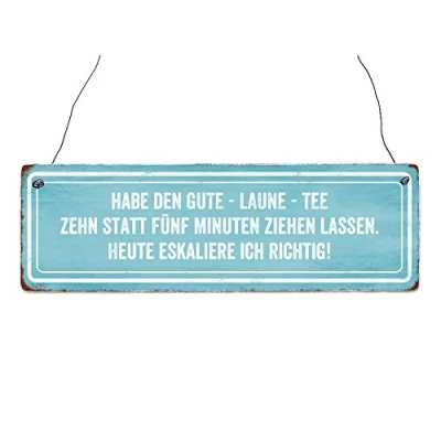 Abbildung von Interluxe Holzschild Habe DEN Gute Laune Tee Lustig Spruch Shabby Geschenk