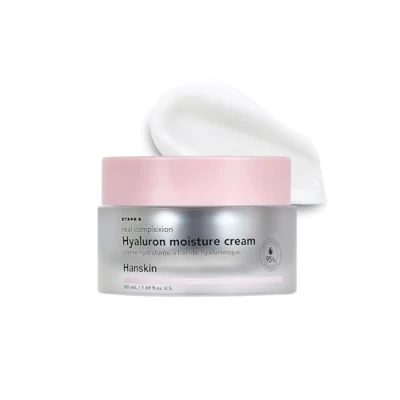 Abbildung von Hanskin Real Complexion Hyaluron Feuchtigkeitscreme, Hyaluronsäure, feuchtigkeitsspendend, leuchtend, weich und parfümfrei Official [50 g]
