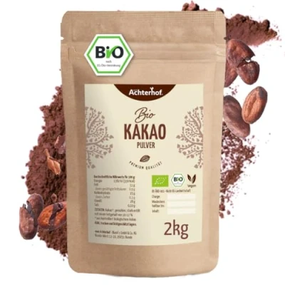 Abbildung von Kakao Pulver Bio 2kg mit feinstem Aroma naturbelassen und nicht alkalisiert Achterhof