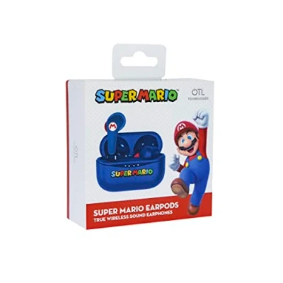 Abbildung von OTL Super Mario Kopfhörer, kabellos, Bluetooth V5.0, mit Ladebox, Rot Kopfhörer