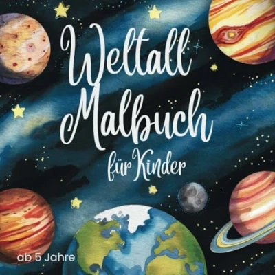 Abbildung von Weltall Malbuch für Kinder ab 5 Jahren mit 50 fantasievollen Ausmalbildern