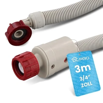 Abbildung von DL pro Universal Zulaufschlauch 3m 3/4 Zoll Aquastop Schlauch gerade/gewinkelt Sicherheitsschlauch für Waschmaschine Spülmaschine Geschirrspüler 90C 10 Bar