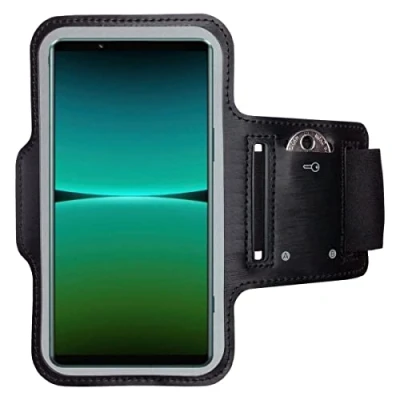Abbildung von CoverKingz Sportarmband für Sony Xperia 5 IV Armtasche mit Schlüsselfach Oberarm Halterung Sport Laufarmband Handy Armband Schwarz