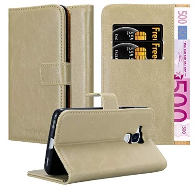Abbildung von Cadorabo Hülle kompatibel mit Honor 5C aus Premium Kunst Leder Flip Klappbare Stoßfeste Magnetische [Standfunktion] [Kartenfächern] Cover für Tasche in Braun