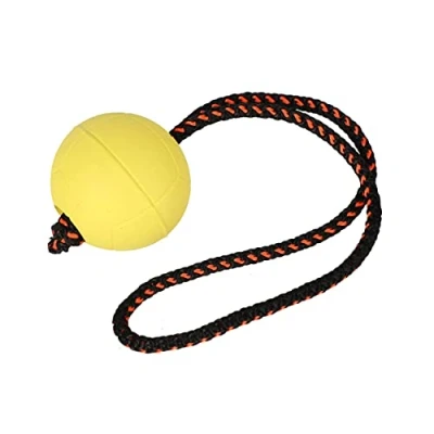 Abbildung von Dingo Bäll BIBI für Training # 70 mit Griff 30 cm Farbe Gelb schwimmend Kautschuk Gummi Apport Spiel Hund 17252