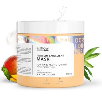 Abbildung von So!Flow Retter für mittelporiges Haar Angereichert mit pflegenden Ölen und pflanzlichen Proteinen Enthülle seidigeres, frizzfreies Hair Mask Care Treatment Deep Conditioner