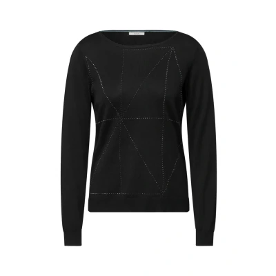 Abbildung von Cecil MIT Glitzerdetails Strickpullover, Damen, Größe: XXL, Schwarz