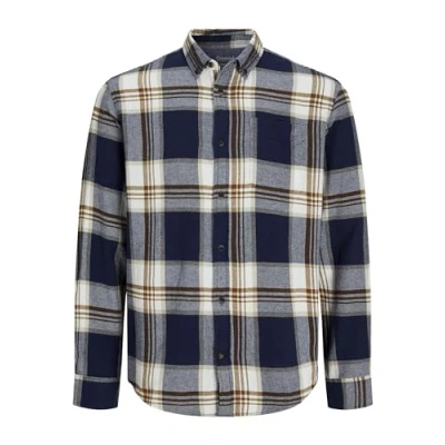 Abbildung von Jack &amp; Jones Autumn Check Hemd, Herren, Größe: Large, Dark navy