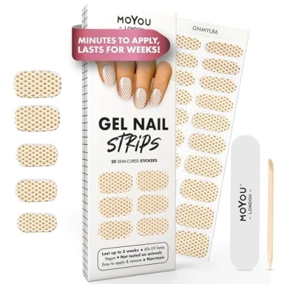Abbildung von MOYOU LONDON Halbgehärtete UV Gel Strips 20 Stück Nagelfolien Härtend für Maniküre in Salonqualität On The Dot