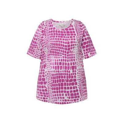 Abbildung von Ulla Popken Snake Short Sleeve Tshirt print, Damen, Größe: 42/44, Magenta