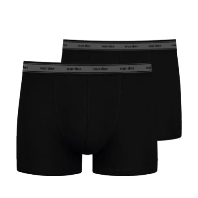 Abbildung von Nur Der Herren 2er Pack Gots Organic Cotton Aus Bio baumwolle Enge Boxershorts Männer Unterhosen Boxer, Schwarz, XL EU