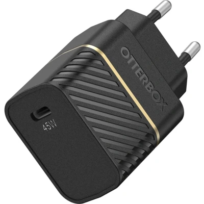 Abbildung von OtterBox USB C PD GaN EU Ladegerät 45W, Schnellade Gerät für Smartphone und Tablet, Sturzgeschützt Robust, Schwarz