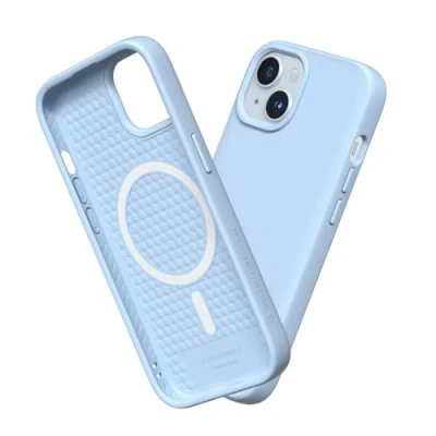 Abbildung von RhinoShield Case kompatibel mit [iPhone 15 Plus] SolidSuit MagSafe Stoßdämpfende &amp; schlanke Schutzhülle Premium Finish 3.5 Meter Fallschutz Gletscherblau