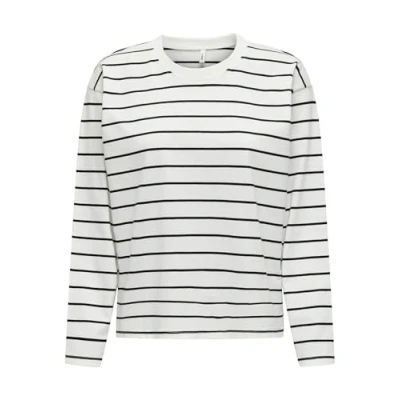 Abbildung von ONLY Damen Onllaura L/S Boxy Stripe Top Jrs, Cloud Dancer/Stripes:black, XXL