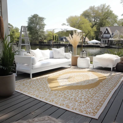 Abbildung von ELLE DECORATION Teppich &quot;Meekly, In und Outdoor&quot;, rechteckig, Flachgewebe, &amp; Outdoor, Modern, Wendeteppich, Balkon, Wohnzimmer